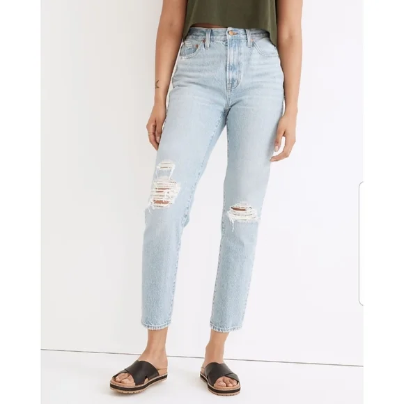 MADEWELL The Perfect Vintage Jean in Grandbay Wash: Ripped Edition - Picture 3 of 14